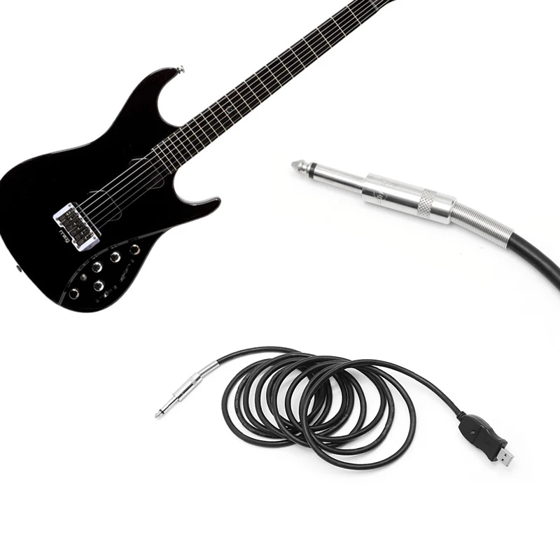 1PC 3M Guitar Bass To USB Link Connection Instrument Cable Adapter 6