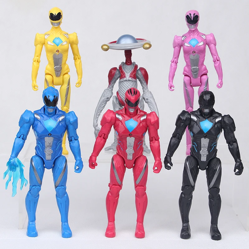 

13CM 5Pcs/set Christmas Gifts Power Ranger Model Action Figures Boy Toys 6pcs/set Dolls Led Light Power Ranger
