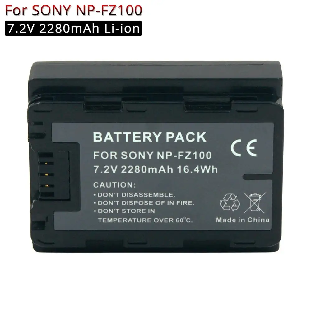 

NP-FZ100 NPFZ100 NP FZ100 2280mAh Rechargeable Camera Battery for Sony Alpha a7 III a7R III a9 Li-ion Digital Camera Batteries
