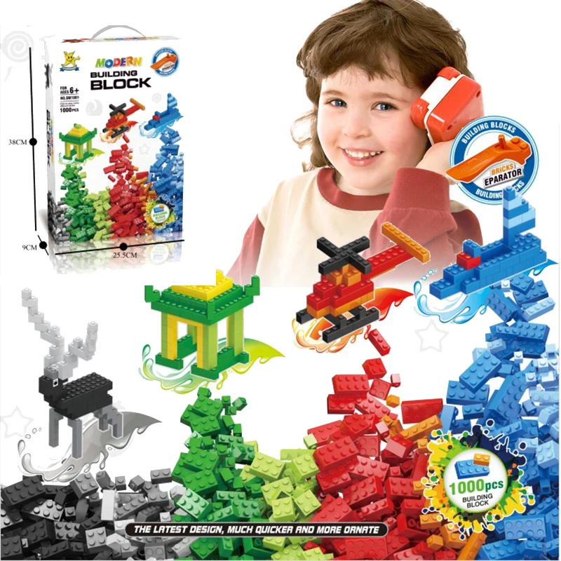 

1000 Pieces DIY Building Blocks Sets City Creative Bricks Figures Compatible Legoed Educational Assemble Toys for Children