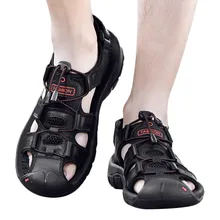 SAGACE мягкие сандалии большого размера удобные уличные мужские кожаные туфли на плоской подошве Повседневная пляжная спортивная обувь дышащие спортивные сандалии