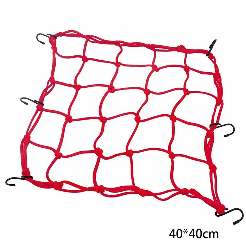 6 крючков 30*30 см/40*40 см мотоциклетная Сетчатая Сумка для багажа карго сетка-банджи сумка для хранения шлем держатель - Название цвета: RD2