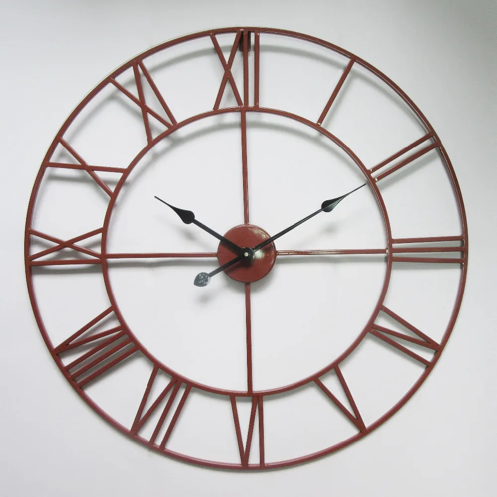 Винтажные 80 см 50 см большие настенные часы из кованого металла промышленные железные часы Saat классические цифровые часы Relogio de Parede Klok