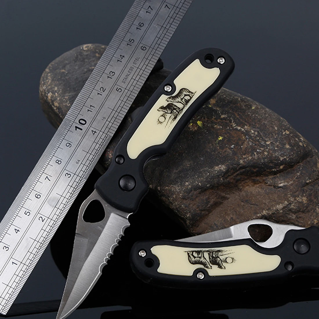 Buy NEW Creative Exquisite Mini Folding Knife 440C Blade Portable Survival