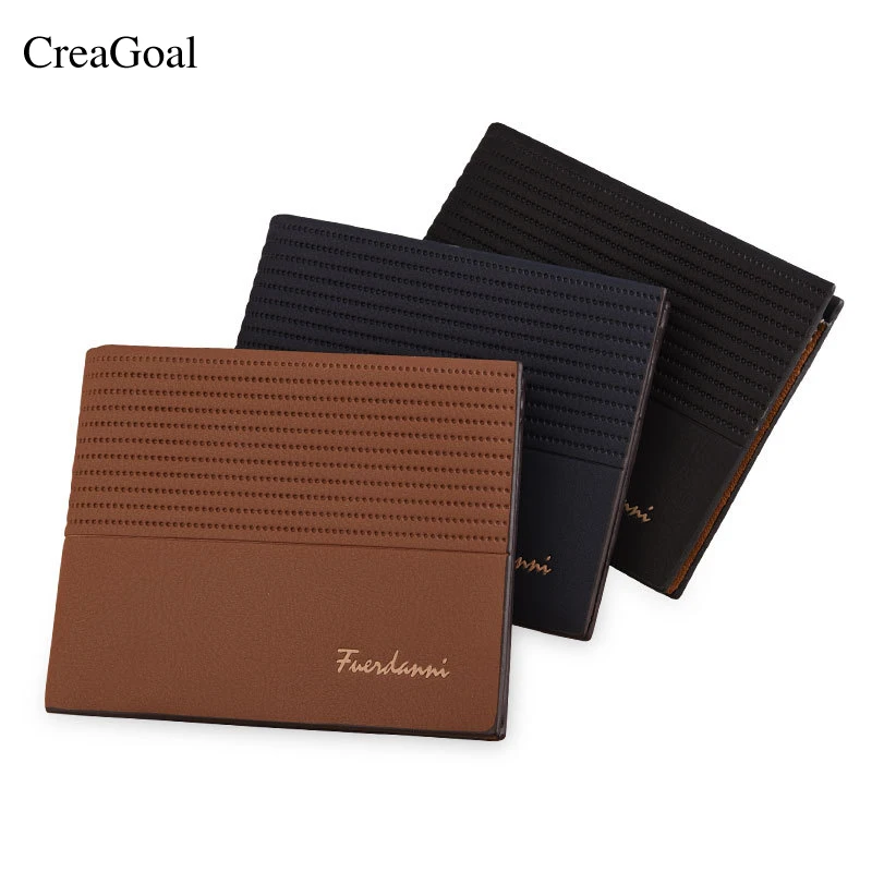 

2018 Brand Men Leather Wallet Famous Vintage Photo Cash Short Slim Male Purses Money bag Credit Card holder Coin Short wallet