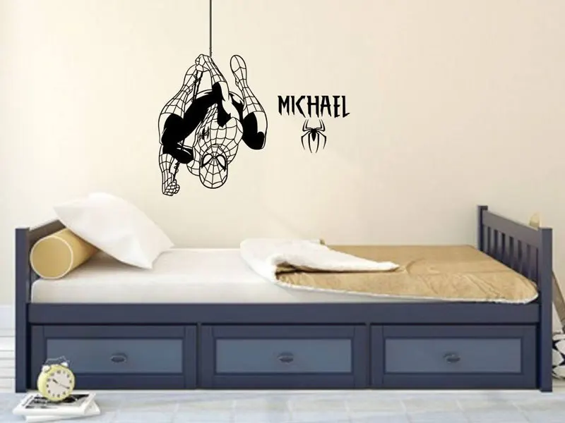 

Superhero Spiderman Personalized waterproof vinyl wall sticker, home living room wall, boy room teen room art decal CJY02