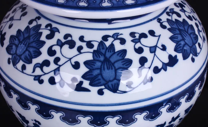 Jingdezhen ceramic blue and white temple jars Antique Porcelain ginger jars hand painted antique chinese porcelain jar (5)