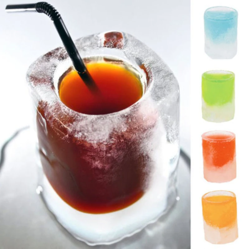 

Creative 4 Grids Cup Ice Mold Cup Silicone Ice Cube Freeze Tray Mold Makers Rectangle Shape Ice Tray Summer Drinking Tool
