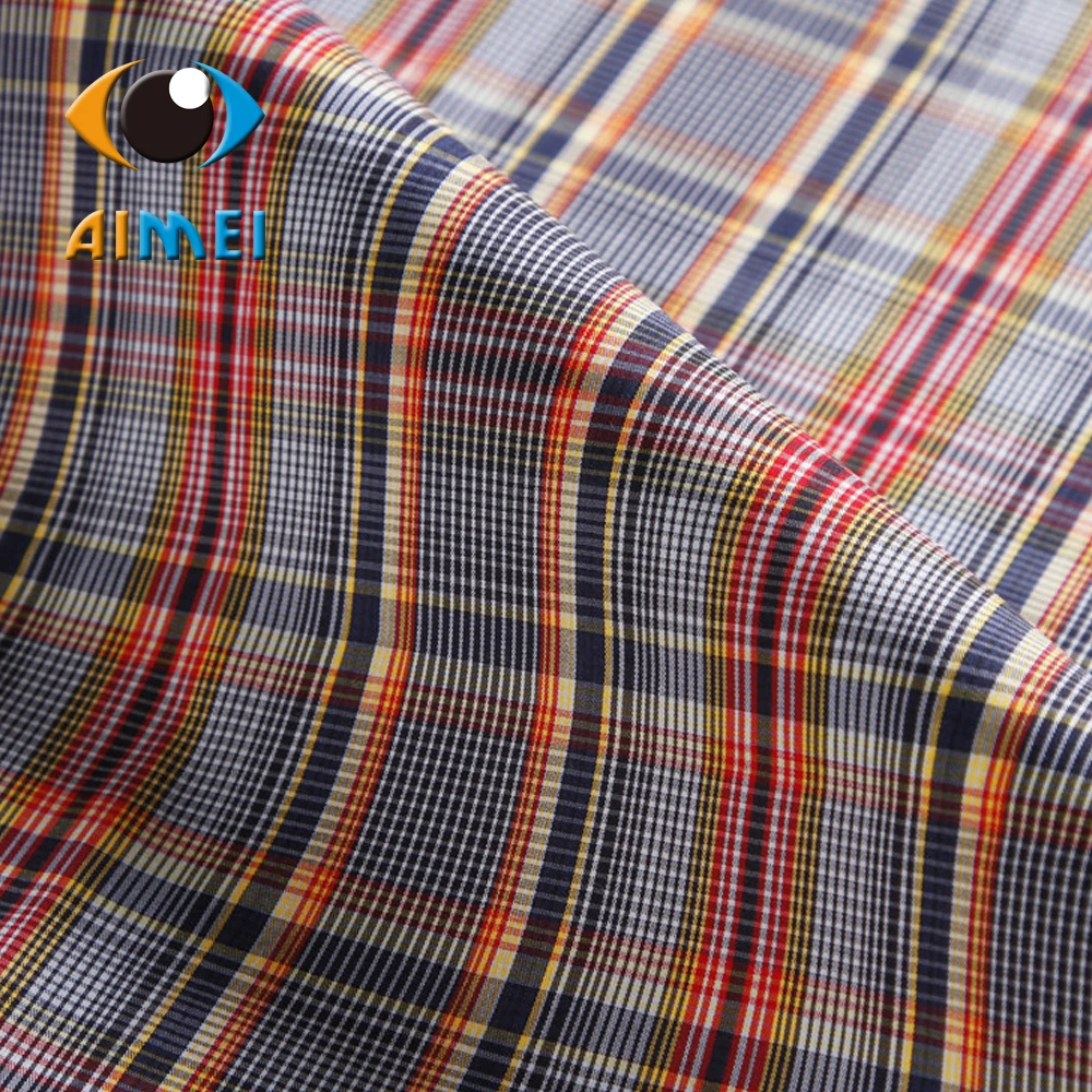 Manufacturer direct spot kam cotton stretch yarn dyed grid cloth Spring