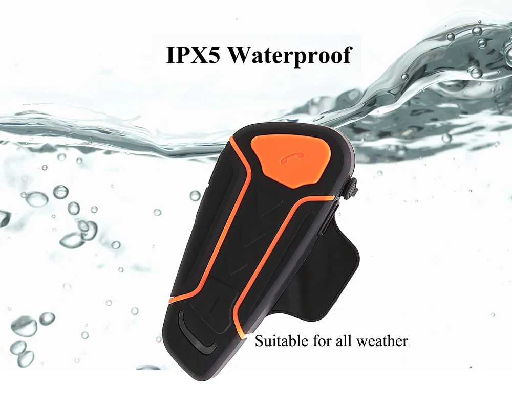 WT003 1000m Motorcycle Helmet Bluetooth Wireless Walkie Talkie