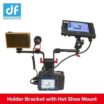 

DIGITALFOTO DSLR Monitor/EVF/Microphone/LED Camera Lighting Holder Bracket with Hot Shoe Mount