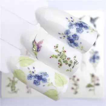 

YWK 1 PC Flower Vine / Flower / Woodpecker Water Transfer Sticker Nail Art Decals DIY Fashion Wraps Tips Manicure Tools