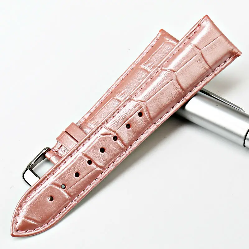 Maikes Pulseira de Relógio Feminina de Couro Genuíno Rosa 14 16 18 20 22 mm - Image 5