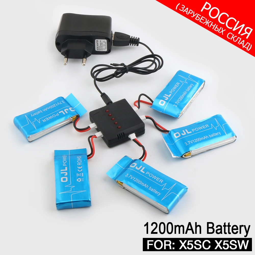 Syma X5SW X5SC RC Quadcopter Battery Real High Capacity 3 7V 1200mAh Lipo Battery RC Drone