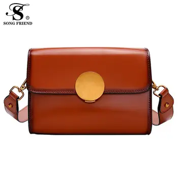 

2019 Brand Women Bags Luxury Handbags Women Messenger Bags Cover Girls Fashion Shoulder Bag Ladies Two Layers Cowhide Handbags