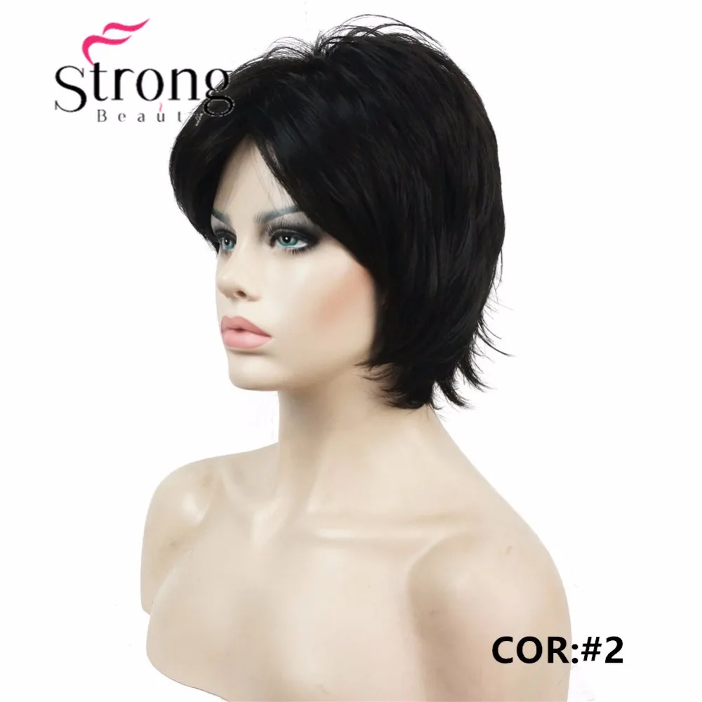 StrongBeauty Short Layered Shaggy Copper Red Full Synthetic Wig Women's