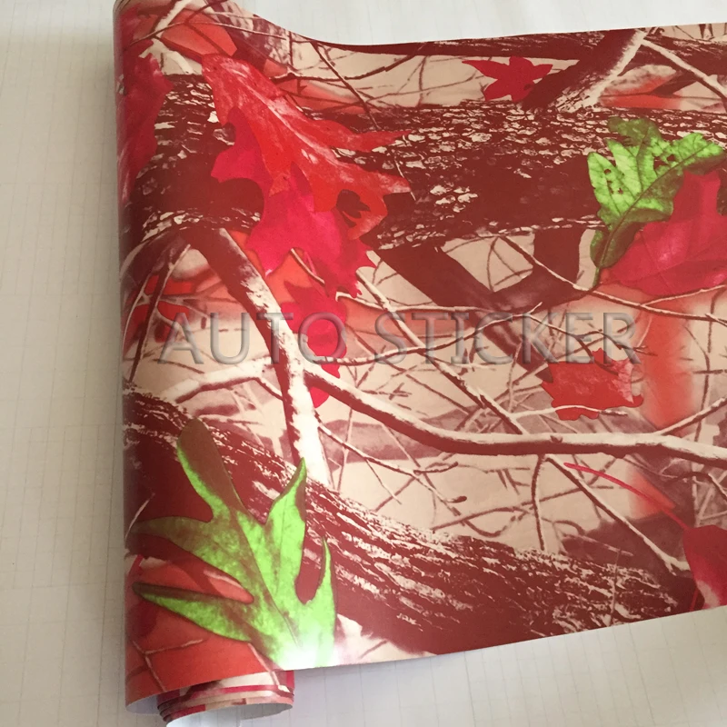 red realtree camo vinyl car wrap 5