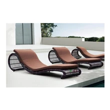 Заводские магазины новейший дизайн плетеная кушетка уличная шезлонг уникальная ротанговая кушетка