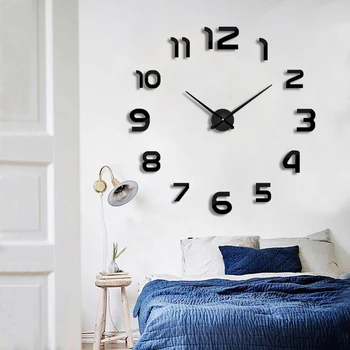 

Blessing 2020 Creative Clock Arabic Digital Clock 3d Acrylic Metal Mirror DIY Modern Design Wall Sticker Watch Free Shipping