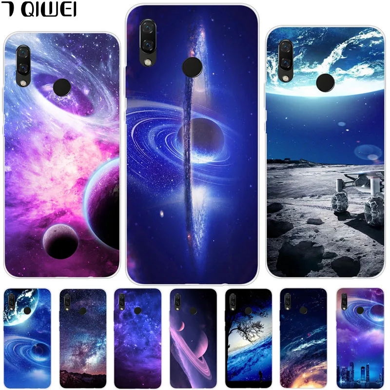 

For Huawei Nova 3 Case Nova3 Silicone Soft TPU Back Cover For Huawei Nova 3 Case Cover PAR-AL00 TL00 Phone Cases Space Moon Capa