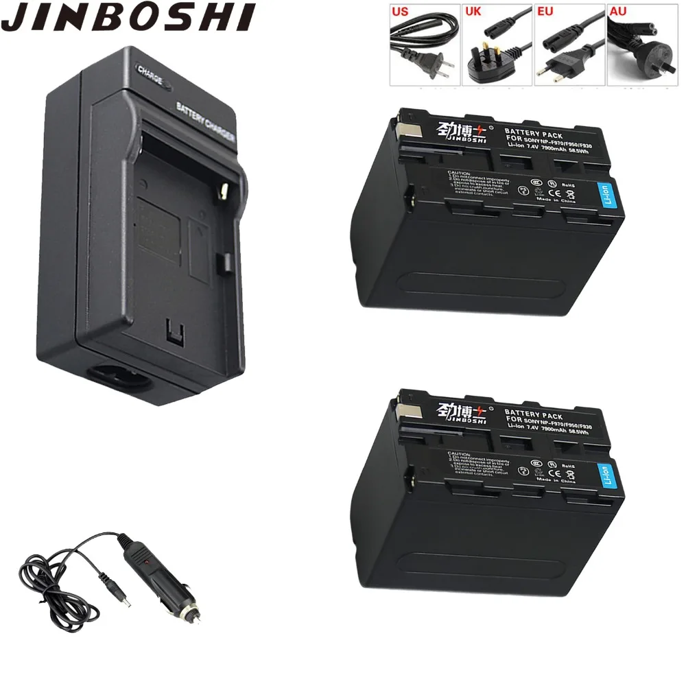 

2x 7900mAh High Capacity NP-F970 NP-F960 NP F970 NP F960 Digital Camera Battery + LED Charger for Sony NP-F960 NP-F970 Battery
