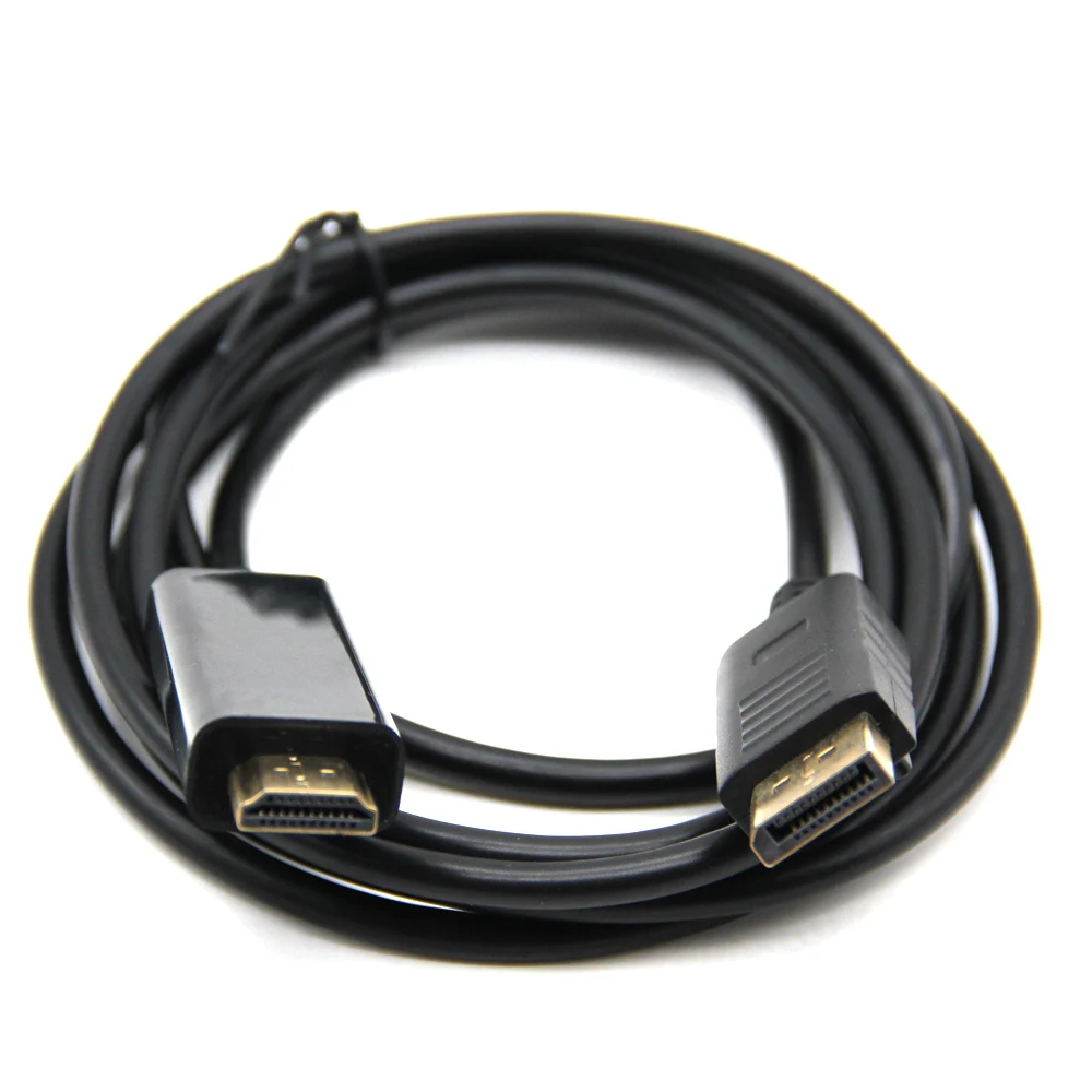

1.8M Display Port to HDMI Cable Gold Plated DisplayPort DP to HDMI Adapter Cable Cord 1080p for PC Notebook
