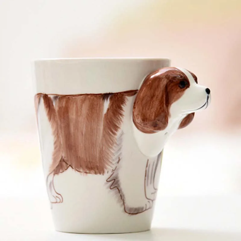 400 мл 3D мультфильм керамика кофе кружка молоко бутылка для воды посуда напитков день рождения подарок ко Дню Святого Валентина чай - Цвет: Dog 5