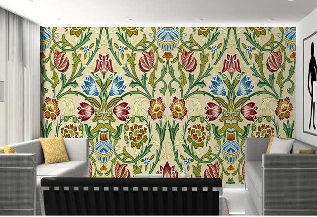 

Custom large mural,beautiful orchids pattern modern vinyl wallpaper, living room sofa TV wall bedroom European wallpaper