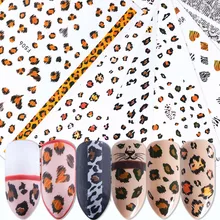 1 лист наклейки для ногтей клеящиеся животные полосы леопардовый узор Тигр меховой Маникюр-наклейки для ногтей украшения BEF505-510