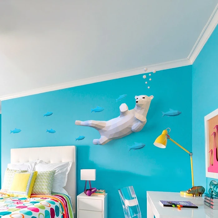 3D бумажная модель Polar Bear Paper craft Home Decoration пазлы для украшения стен Развивающие