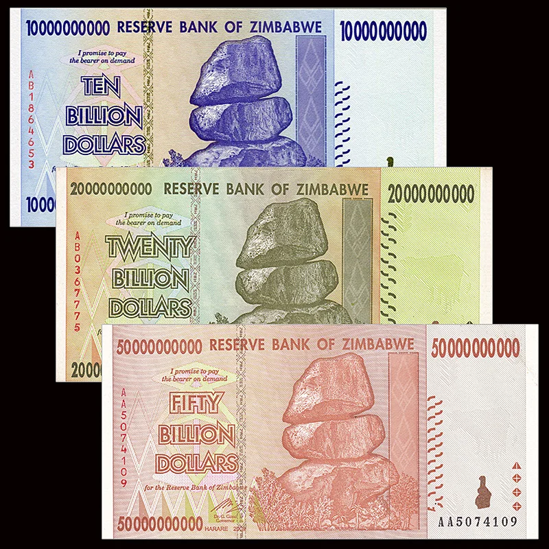 

Zimbabwe Set 3 PCS, 10 billion 20 billion 50 billion, NOT UNC, XF, Circulated, Collection, Gift, Africa, Original Paper Notes