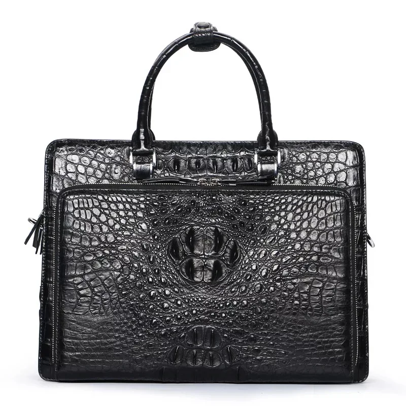 

100% Genuine Alligator Leather Zipper Closure Businessmen Large Briefcase Handbag Exotic Crocodile Skin Male Documents Package