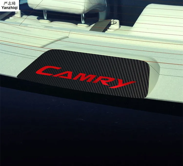 Автомобильный-Стайлинг 1 шт. карбоновый задний тормозной фонарь наклейка аксессуары Camry специальные наклейки для Toyota Camry