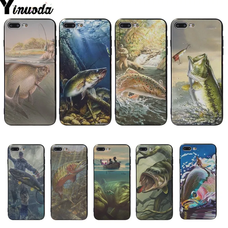 

Yinuoda Interesting fishing patterns Silicone Cover cases For iphone 6 6s 6plus 7 7plus 8 8plus 5S SE XS 10S X X10max xsmax