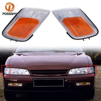 

POSSBAY Car Styling Side Marker Turn Signal Lights Front Corner Light for Honda Accord Coupe DX/EX/LX 1994-1997 Clear Amber Lens