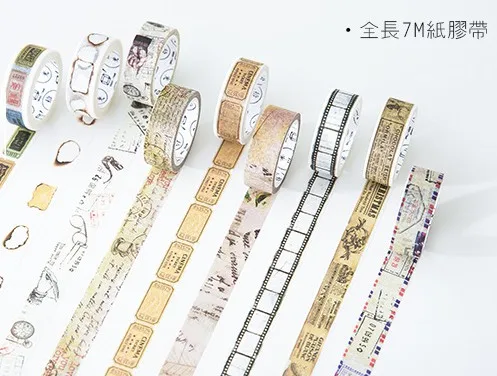 

W20-Free shipping 15mm*10m old time washi 9 types adhesive tape(1piece)