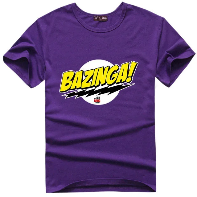 Bazinga, хлопковая Мужская футболка, Шелдон Купер, футболки, комический гик, футболка, Теория большого взрыва - Цвет: purple