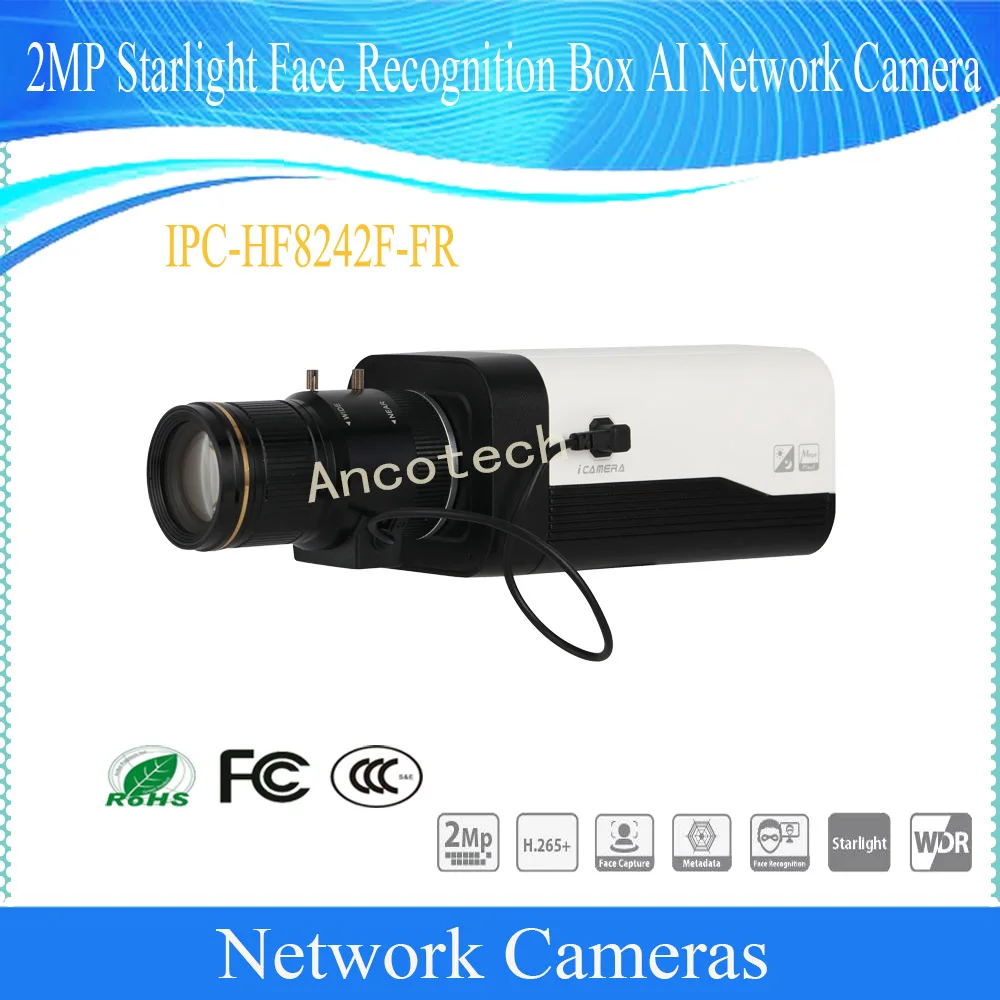 

Free Shipping DAHUA CCTV IP Camera 2MP Starlight Face Recognition Box AI Network Camera With POE Without Logo IPC-HF8242F-FR