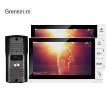 FREE SHIPPING Home Security 9 inch TFT LCD Video Door phone Intercom System With 2 White Screens + 1 Doorbell Camera IN STOCK