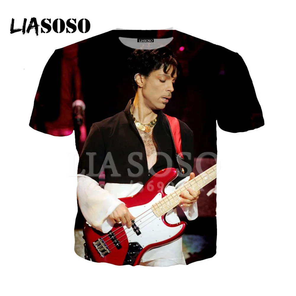 

LIASOSO 2018 3D Print Women Men America Singer Prince Rogers Nelson Tshirt Summer T-shirt Hip Hop Pullover Short Sleeve X0836