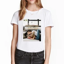Поцелуй Белоснежка Harajuku футболка Эстетическая для женщин Vogue белый летний Графический футболки одежда размера плюс уличная каваи Vogue Топы