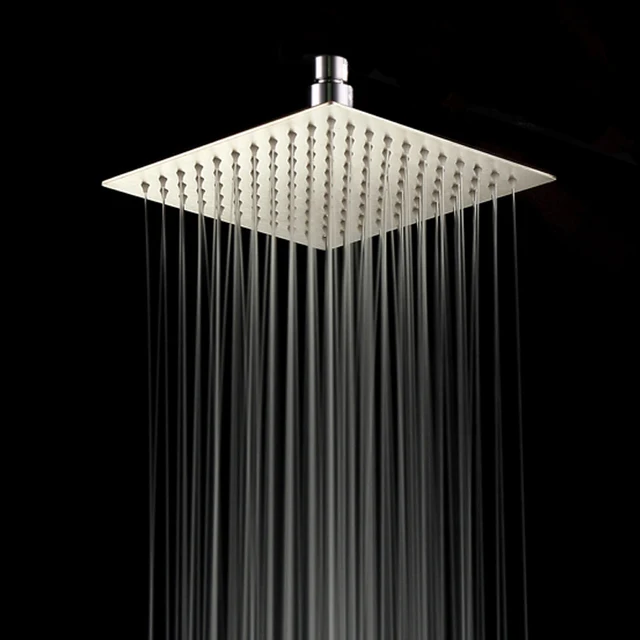 8 Brushed Nickel Rainfall Shower Head For Bathroom Square 20cm 8 Brushed Nickel Rainfall Shower Head For Bathroom Square 20cm Stainless Steel