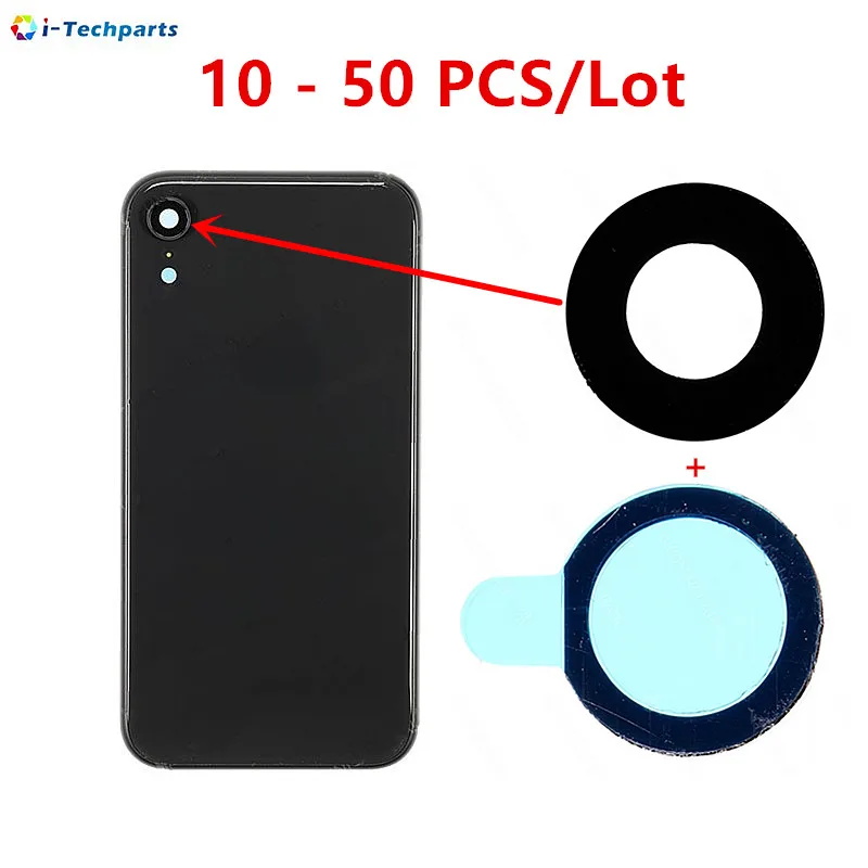 

10 - 50 PCS Mobile Phone Parts Rear Back Camera Lens with Adhesive Sticker for iPhone XR ,Black