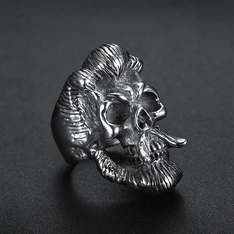 old gentlement beard skull rings for men women (2)