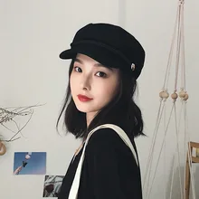 Осенне-зимняя женская восьмиугольная кепка, берет, повседневная женская восьмиугольная кепка в стиле пэчворк, кепка с плоским верхом, размер 54-58 см