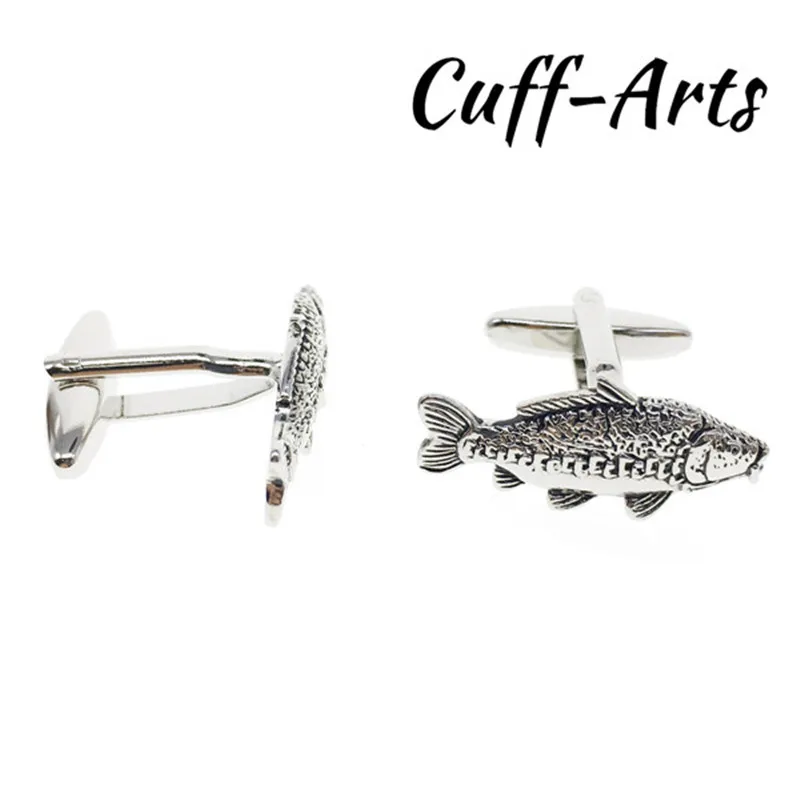 Cuffarts Men Cufflinks Luxury Fish Shaped Gifts Wedding Cufflinks Designer Trendy High Quality Cuff Links Jewelry C10061 - Окраска металла: Платиновое покрытие