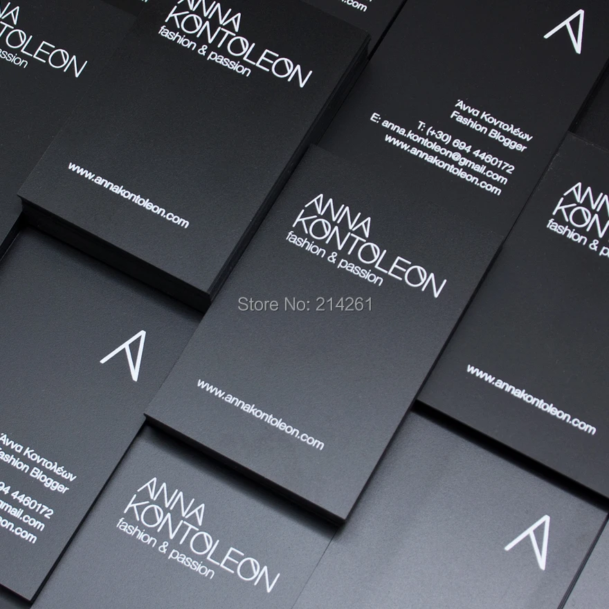 Buy Black Name Card Custom White Design Name Card