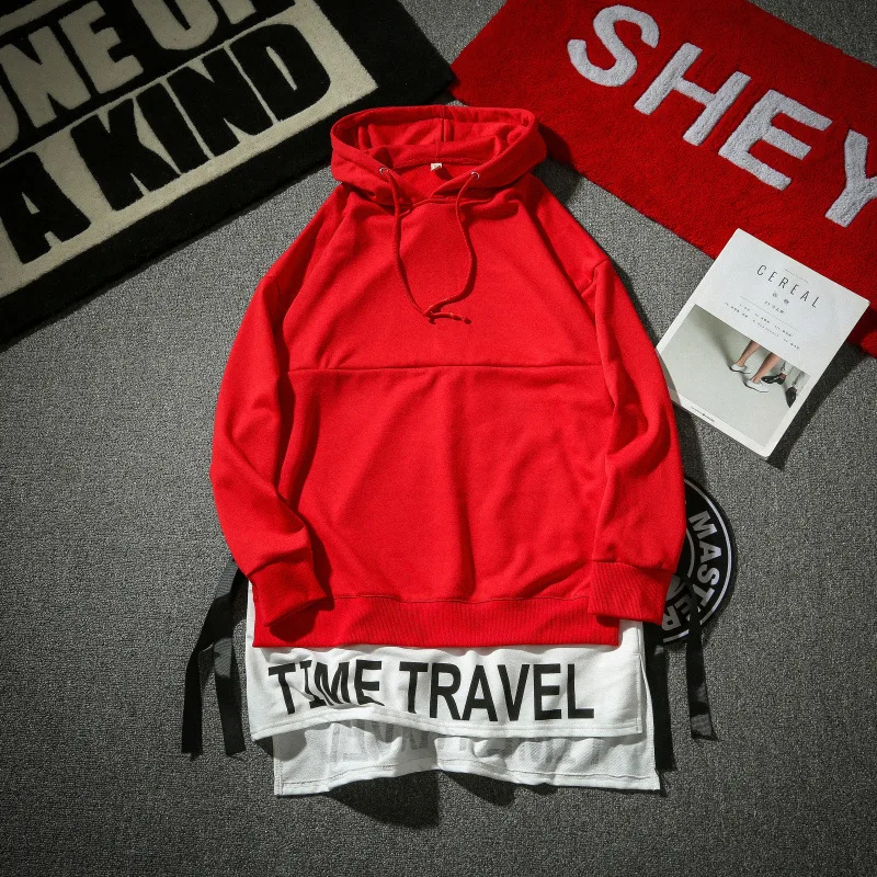 

Spring and Autumn 2019 Fashion Street Rock Suit with Hip-hop Tide Long Sleeve Loose Stitching Sanitary Clothes for Men