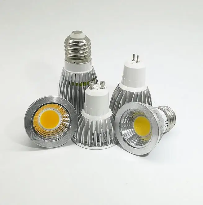 GU10 E27 E14 GU5.3 MR16 12 V COB светодиодный лампочка направленного света AC85-265V/110 V/220 V 9 W 12 W 15 W COB Светодиодный свет белый/теплый белый светодиодный светильник