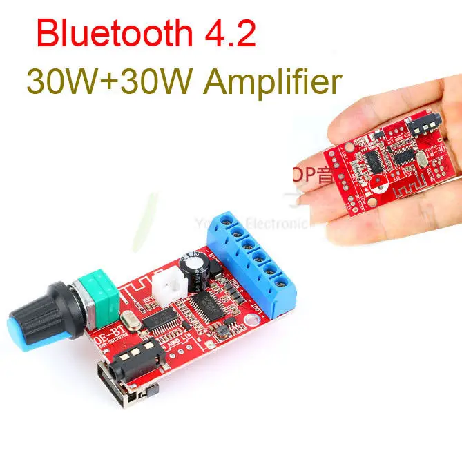 DC 12 В 30 Вт * 2 Bluetooth 4 приемник стерео аудио Мощность усилитель доска AUX USB модуль |